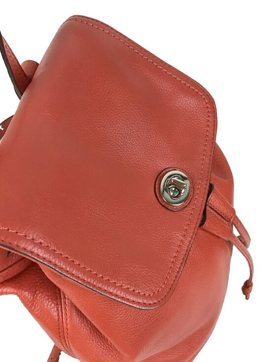 Coach Park Red Pebbled Leather Turnlock Sling Backpack main image 5